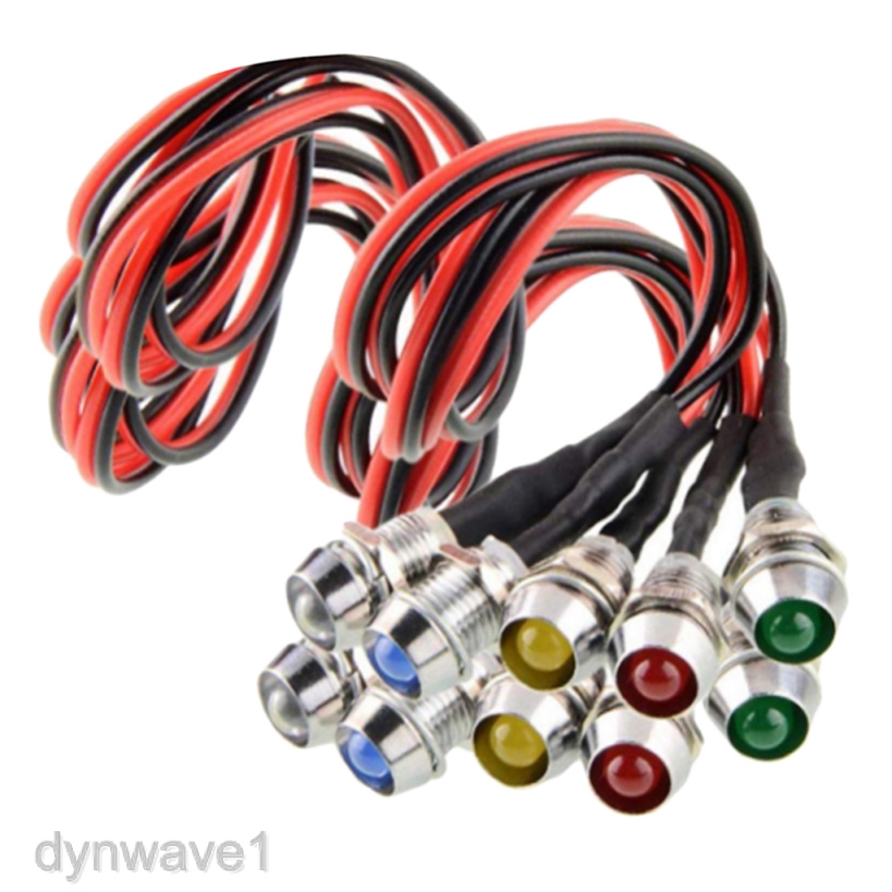 DYNWAVE1 10x 12V 10mm LED Indicator Light Lamp Pilot Dash Directional ...