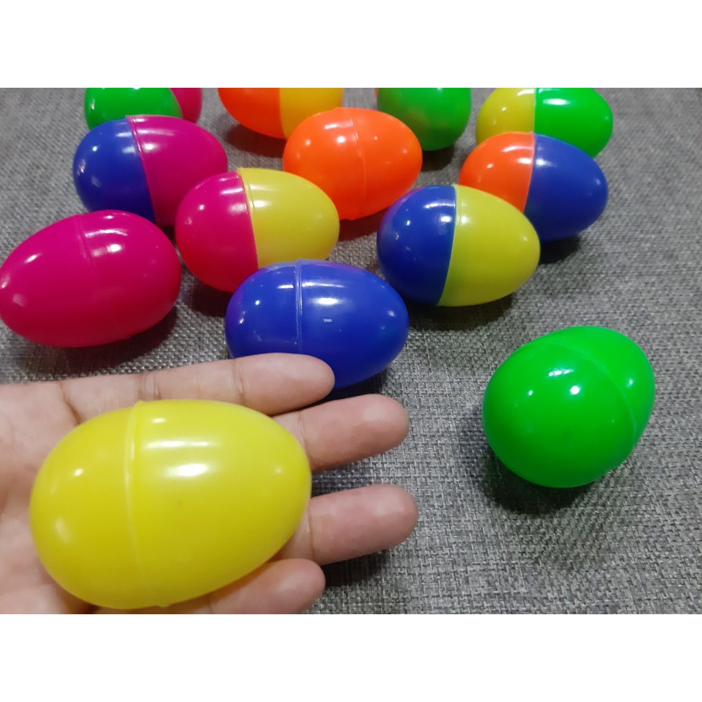 ไข่จับรางวัล ไข่พลาสติกใหญ่คละสี ขนาด 6x4.5 cm. ไข่จับฉลาก ไข่ใส่สลาก ขายปลีก ขายส่ง ผลิตในไทย คุณภาพดี