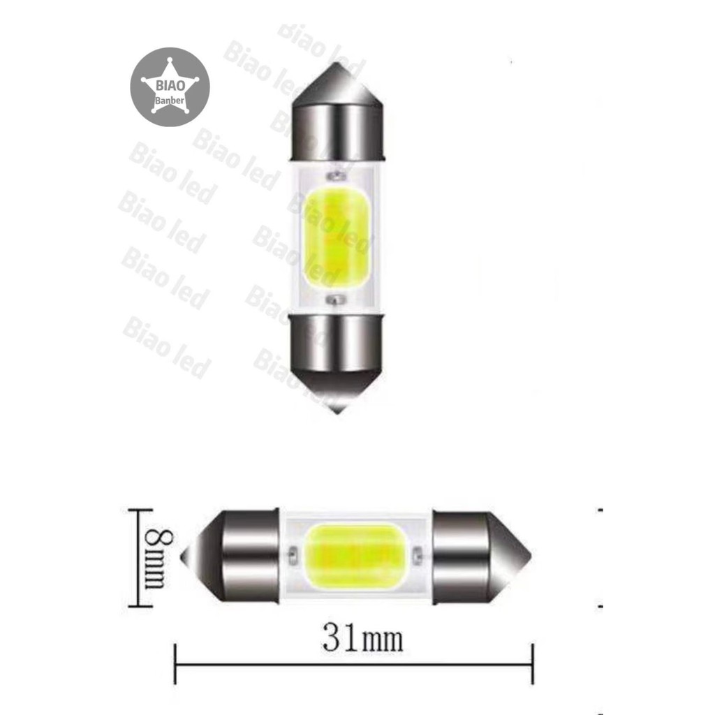 ไฟเพดาน รถยนต์ Fcob 31mm 12v แสงสีขาว 1หลอด