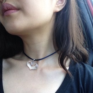 Clear heart in Ador choker โชคเกอร์จี้หัวใจ ใสๆ น่ารักมาก