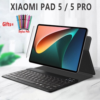 เมจิกคีย์บอร์ด กรณีสำหรับ Xiaomi Pad 5 แป้นพิมพ์สำหรับ Xiaomi Pad 5 Pro 11 MiPad Mi Pad 2021 Ultra Slim แม่เหล็กพับปกหนังเชลล์ด้วย แป้นพิมพ์