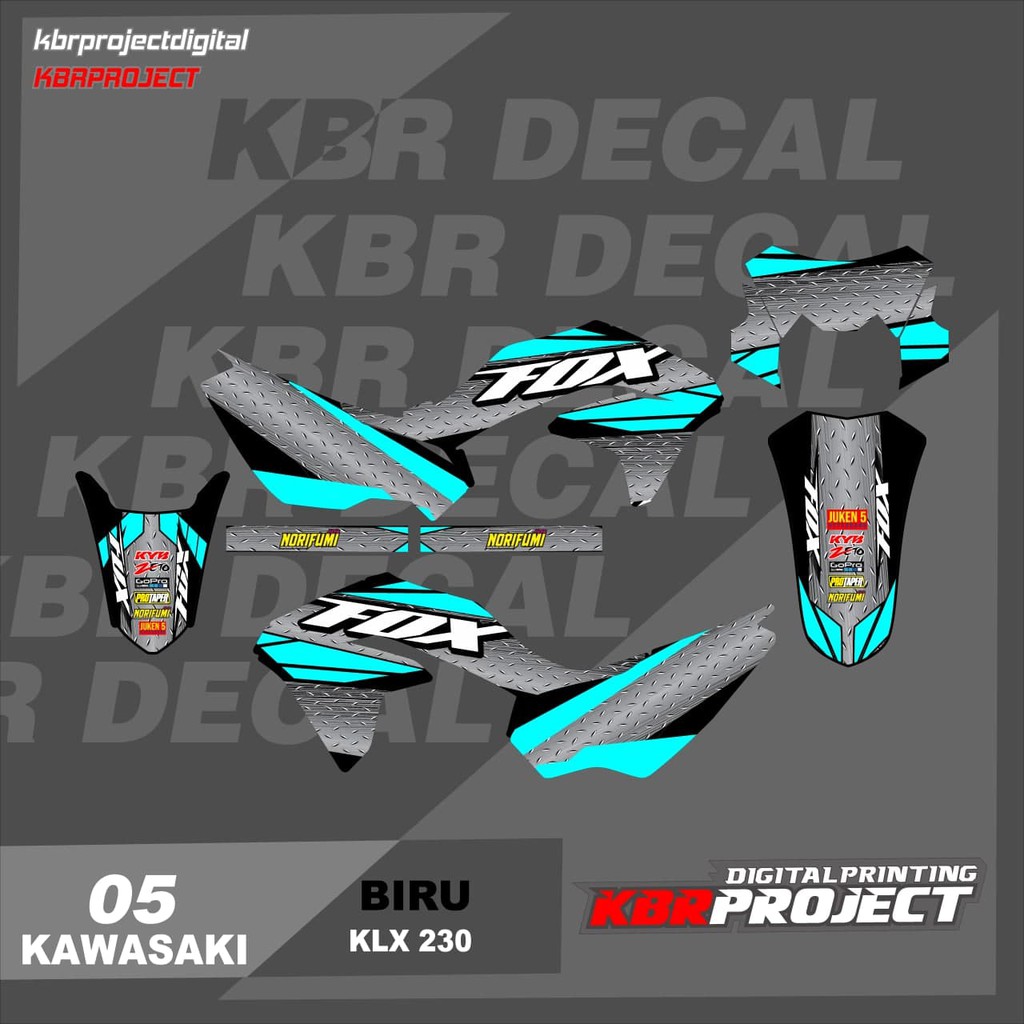 สติ๊กเกอร์ DECAL KLX 230 ตัวแปรกราฟิก MOTIF DECAL KAWASAKI KLX 230 05 รถจักรยานยนต์ที่กําหนดเองฟรีสา