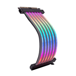 AZZA GPU RGB PCI-E 3.0 16X 200MM EXTENDER RISER CABLE (ACAZ-02R-L) 90-degree