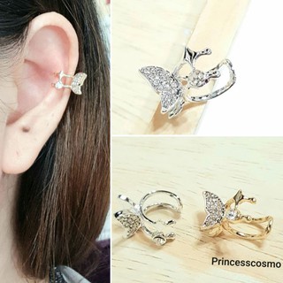 Earcuff ผีเสื้อฝังเพชรวิบวับๆ หรูหราน่ารัก/1ข้าง