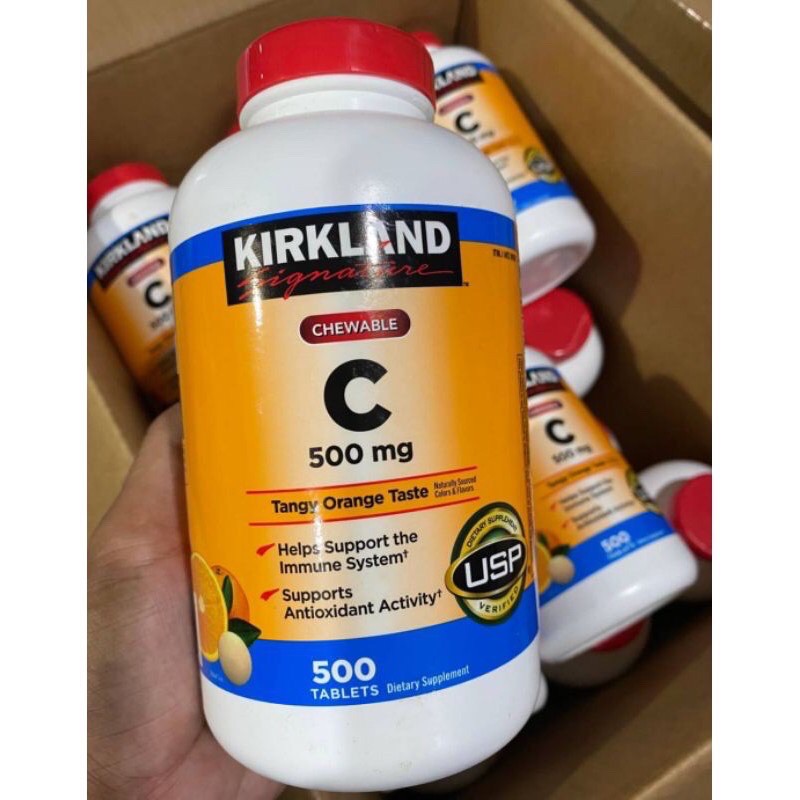 Kirkland Signature Chewable Vitamin C 500 mg. 500Tablets วิตามินซี ชนิดอม
