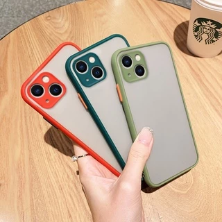 เคสหลังด้านขอบสี สำหรับ IPHONE 17 7 8 SE2 SE3 2022 7Plus 6 6s 6Plus X/XS XR XS MAX 11 11Pro Max ขอบนิ่มหลังด้าน 025