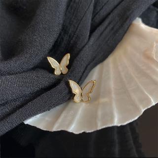 Temperament Simple Female Butterfly Wings Earrings Mini Butterfly Pattern Earrings 925 Silver Needle Hypoallergenic Earrings