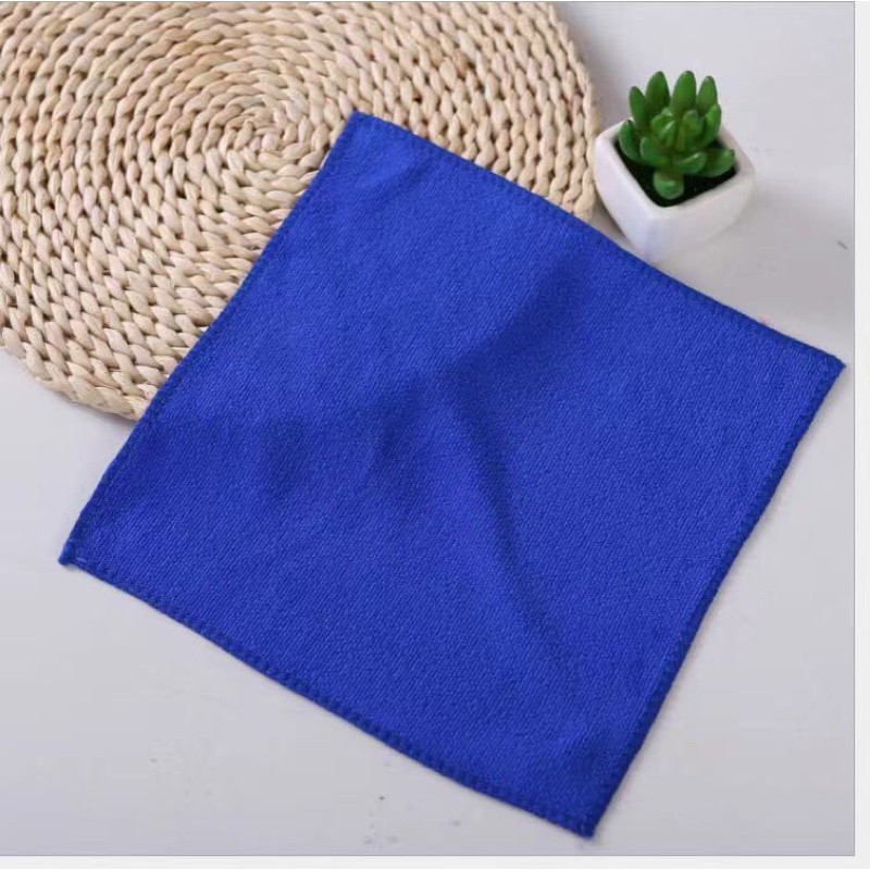 ผ้าไมโครไฟเบอร์ สำหรับทำความสะอาดรถ ครัวเรือน (สีน้ำเงิน) ขนาด 30X30 / 30X70