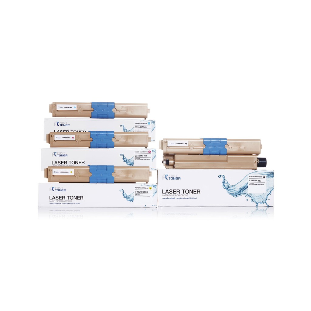 Fast Toner หมึกเทียบเท่า OKI C332/ MC363 BKCMY ชุด 4 สี For Printer OKI C332/ MC363