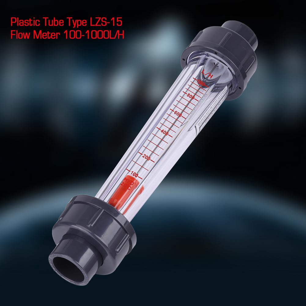 Water Flow Meter LZS-15 Plastic Tube Type Flowmeter 100-1000L/H Water Flow Meter