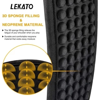 Lekato สายคล้องคอกีตาร์ไฟฟ้า 3D ฟองน้ํา กว้าง 3.5 นิ้ว ปรับได้ พร้อมปิ๊ก 6 ชิ้น
