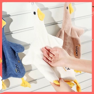 💥BHQ พร้อมส่ง😜Hand Towel ผ้าเช็ดมือ ดูดซับน้ำได้ดี ผ้าขนหนูนุ่มดูดซับน้ําลายการ์ตูนเป็ดแบบแขวน