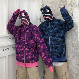 😁เสื้อกันหนาว Bape Shark hoodies เสื้อฮู้ด