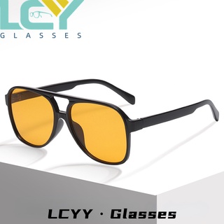 Lcyy ใหม่ แว่นตากันแดด สีแดง สไตล์ยุโรป และอเมริกา แฟชั่นสําหรับผู้ชาย และผู้หญิง 2103