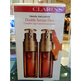 Clarins Double Serum Complete Age Control Concentrate 50ml.แพ็คคู่ ของแท้ฉลาก king power