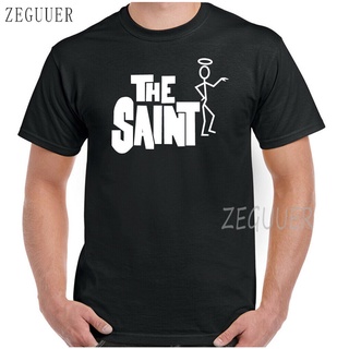 GILDAN เสื้อยืดลําลอง แขนสั้น พิมพ์ลาย The Saint สไตล์อังกฤษ เรโทร สําหรับผู้ชาย ให้เป็นของขวัญวันเกิดพ่อ