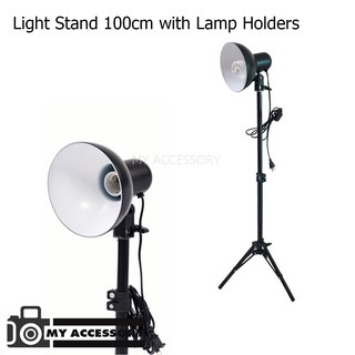 Light Stand 100cm with Lamp Holders ขาตั้งพร้อมหัวโคม สำหรับถ่ายสินค้า