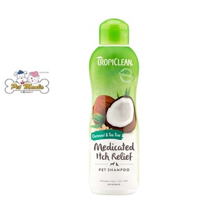 Tropiclean Oatmeal&amp;Tea tree Shampoo แชมพูสูตรสำหรับผิวแห้ง 355 ml