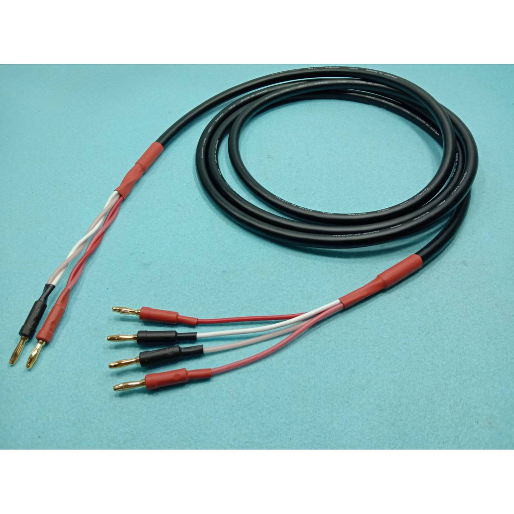 ของแท้ สายลำโพง Bi-Wire CANARE 4S11 Made in Japan ขั้ว Banana PALIC เลือกความยาวได้ ราคาต่อ 1 เส้น