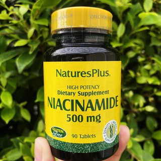 ไนอาซินาไมด์ วิตามินบี 3 Niacinamide 500 mg 90 Tablets (NaturesPlus®)