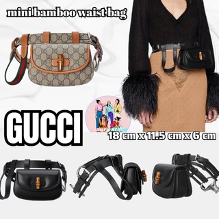 กุชชี่  GUCCI  กระเป๋าคาดเอวไม้ไผ่มินิ/สไตล์ล่าสุด/กระเป๋าสะพายไหล่/เข็มขัด/กระเป๋าคาดเอว/น่ารักมาก