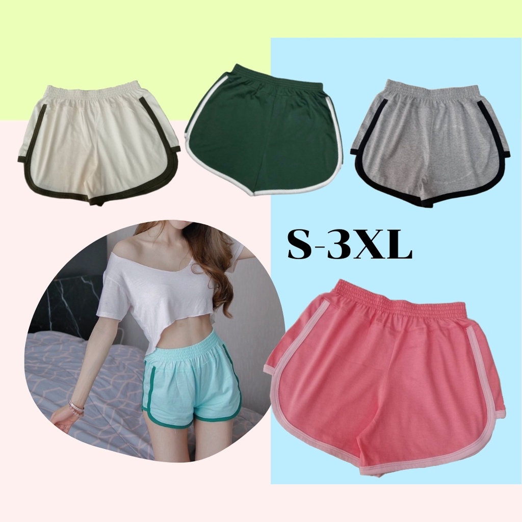 กางเกงขาสั้นสายฝอ 🔥ลดราคา สาวอวบใส่ได้ สาวสวยใส่ดี ไซส์ S-3XL ผ้า Cotton ใส่สบาย "ต่อข้างสลับสี"
