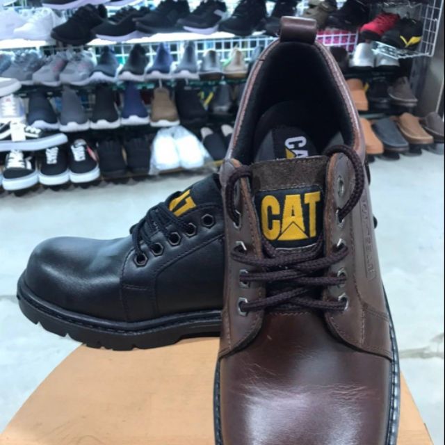 (ทักแชทก่อนสั่ง) รองเท้าเซฟตี้ CAT Safety หัวเหล็ก หนังแท้ หุ้มข้อ #KUU