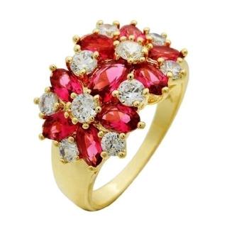 Cross-border fashion European and American creative jewelry flower zircon ladies ring jewelry