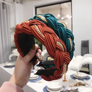 South Koreas new hair accessories striped braid headband Korean version of sweet and fresh middle twisted headband hairpin 2021 new