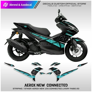 Striping AEROX ใหม่ สติกเกอร์เชื่อมต่อ FABIO 20 ตัวเลข กําหนดเองได้ สําหรับติดตกแต่งรถจักรยานยนต์ AEROX 155 พร้อมส่ง