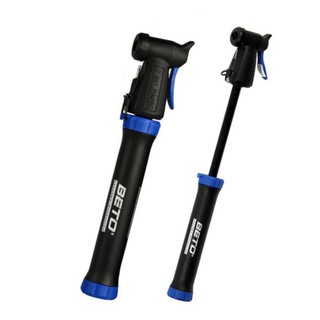 BETO BICYCLE HAND PUMP - Black/Blue ที่สูบลมจักรยานใช้มือ แบบเกาะจักรยาน สีดำ-น้ำเงิน รุ่น LA&amp;A-02B