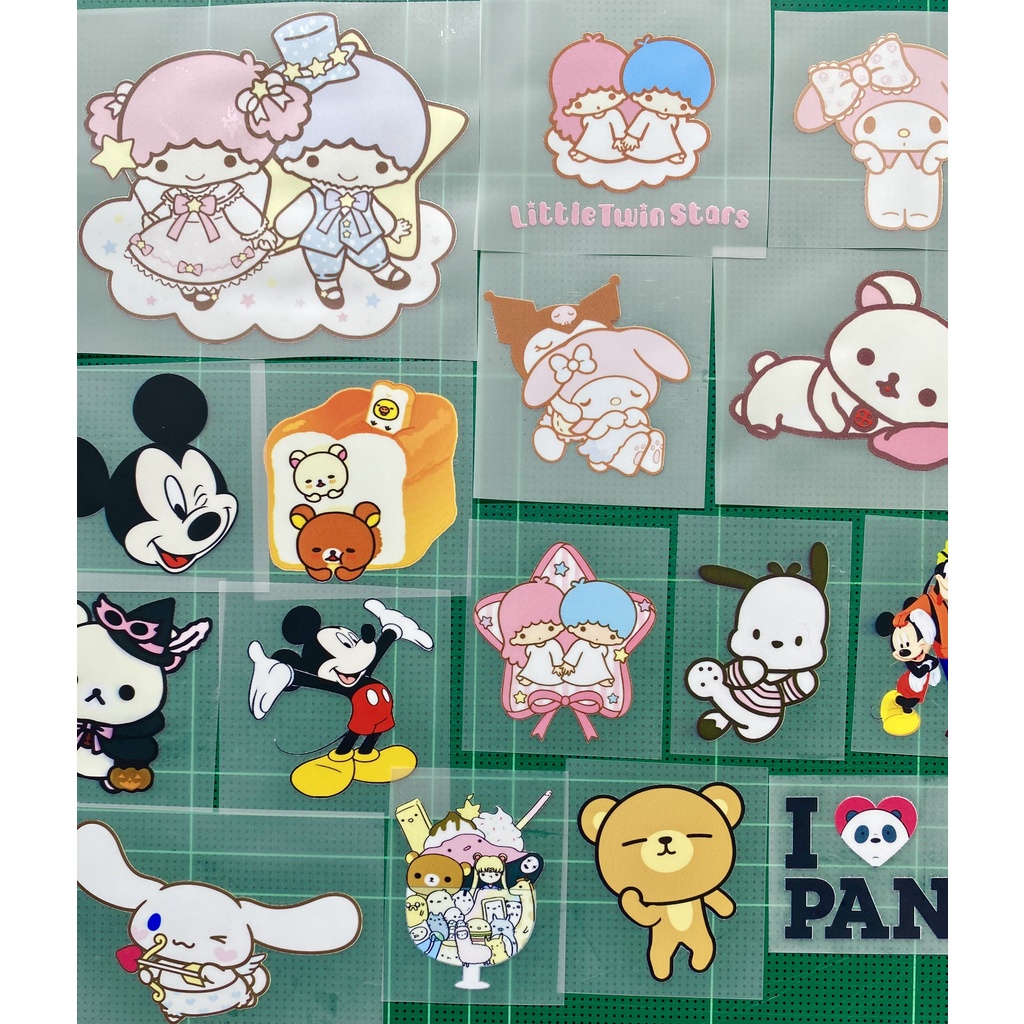 ตัวรีดการ์ตูนน่ารัก Micky mouse Sanrio LittelTwinStars แผ่นฟิมล์รีดร้อนติดเสื้อ