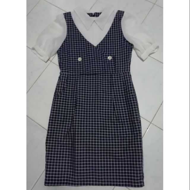 ชุดเดรสมือสอง แบรนด์ gallery kloset size s #ชุดทำงานมือสองสภาพดี