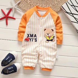 Babyonline(Y304)P1 (ส่งด่วน1วัน)ชุดบอดี้สูทขายาวเด็กแรกเกิดลายการ์ตูนผ้าฝ้าย นิ่ม อ่อนโยนต่อผิวเด็ก