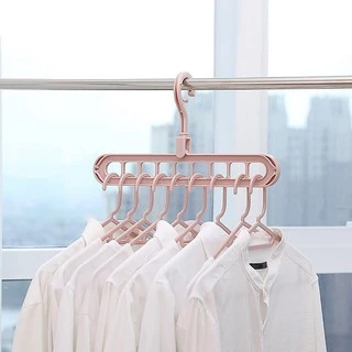 ไม้แขวนเสื้อ 9หลุม มีให้เลือก 4 สี ไม้แขวนผ้า หมุนได้ 360 องศา ประหยัดพื้นที่