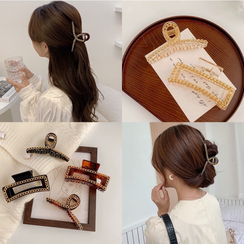 กิ๊บหนีบผม งานใสติดโซ่สไตล์เกาหลี - y.m.w - ThaiPick