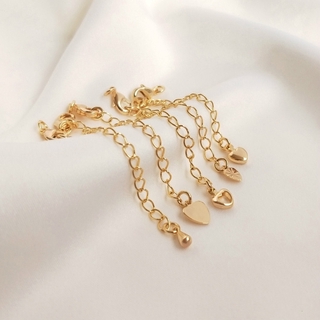 สายโซ่ต่อขยายโซ่ สีทอง 14K สําหรับสร้อยข้อมือ สร้อยคอ Diy