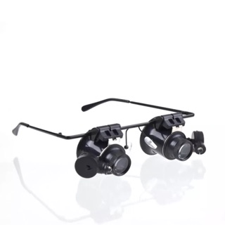 แว่นขยาย20เท่ามีไฟLed แว่นซ่อมนาฬิกาดูเพชรพลอยธนบัตร magnifier glasses 20x with Led watch repair glasses watch repair