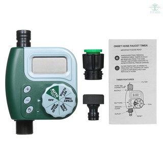 Automatic Water Timer Outdoor Garden Irrigation Controller 1-Outlet Programmable Hose Faucet Timer Garden Automatic Watering Device without Battery Green