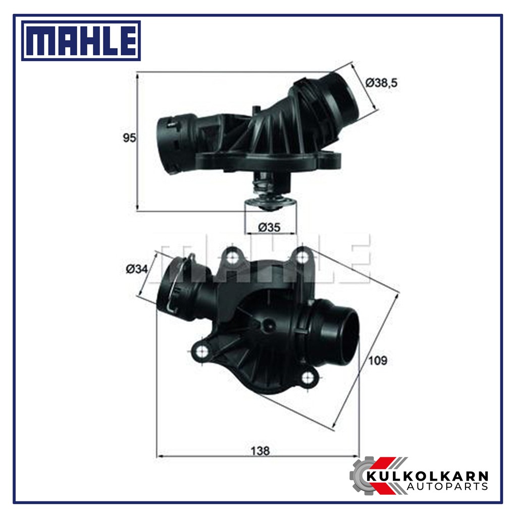 MAHLE วาลว์น้ำ+เสื้อ BMW 3 (E46 E90) 5 (E60) 7 (E65 E66) X (E83 E70) / M47 M57 N47 DIESEL (TI 234 88