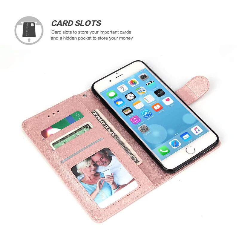 เคส for iPhone 17 16 15 14 13 12 11 Pro Max 6 6s 7 8 Plus SE 2020 SE2 2022 SE3 กระเป๋าสตางค์ หนัง PU ฝาพับ ช่องใส่บัตร ที่วางโทรศัพท์ ขาตั้ง ซิลิโคน TPU นิ่ม กันชน