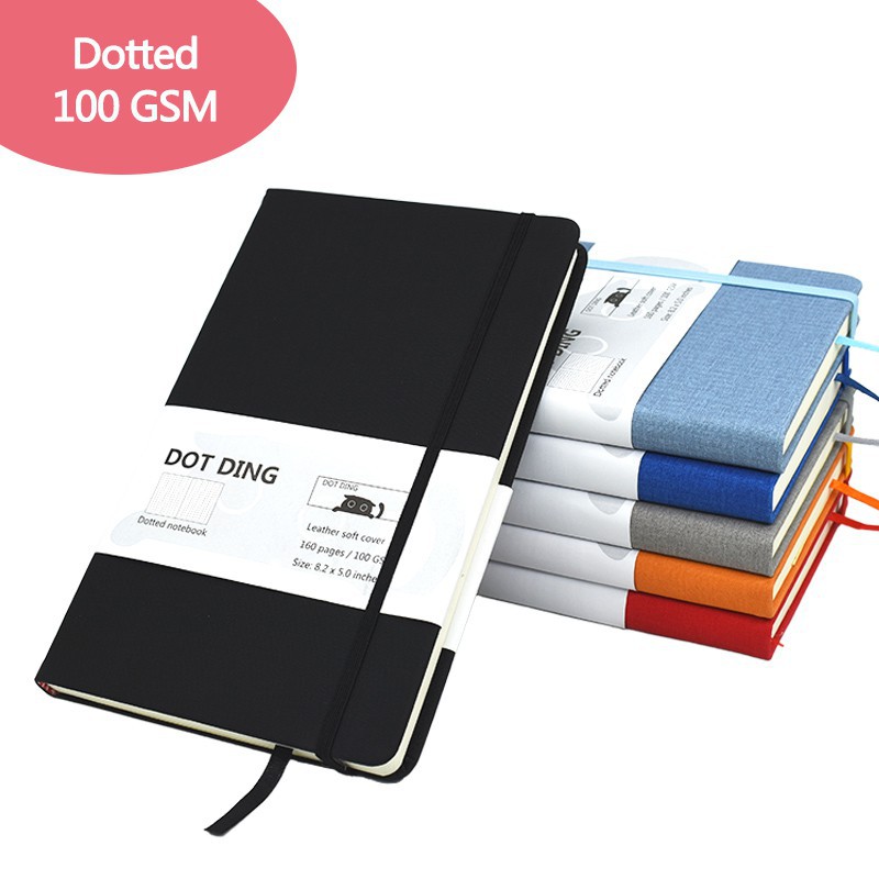 สมุดโน้ต แบบจุด ขนาด A5 กระดาษสีขาวงาช้าง 100GSM สำหรับเขียนแพลนเนอร์ บันทึกการท่องเที่ยว 80 แผ่น