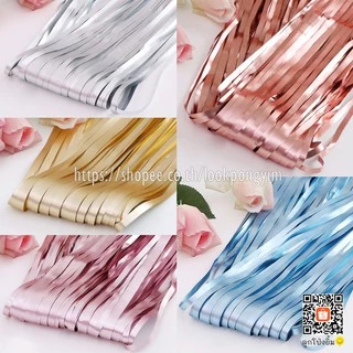 ม่านฟอยล์สีเมทัลลิก (ผิวด้าน) Backdrop ตกแต่งงานปาร์ตี้ ขนาด 1x2 เมตร (มีเทปกาวในตัว)