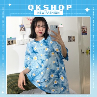 QKshop เสื้อคอกลมลายท้องฟ้าและมหาสมุทรสีสวย🔥สินค้าดีราคาถูก💙คุณภาพเลิศเลอต้องมีไว้แล้ว🥖