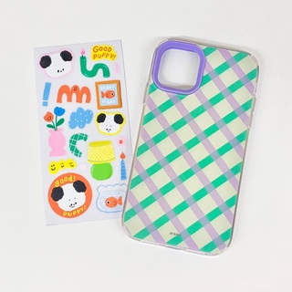 เคสไอโฟน 11/12/13 พร้อมสติ๊กเกอร์ตกแต่ง ลายน่ารักออกแบบเองมีขอบกันกระแทก