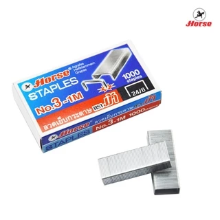 Horse ตราม้า ลวดเย็บกระดาษ N0.3 -1M (24/6) บรรจุ 1000 ลวด/กล่อง จำนวน 1 กล่อง