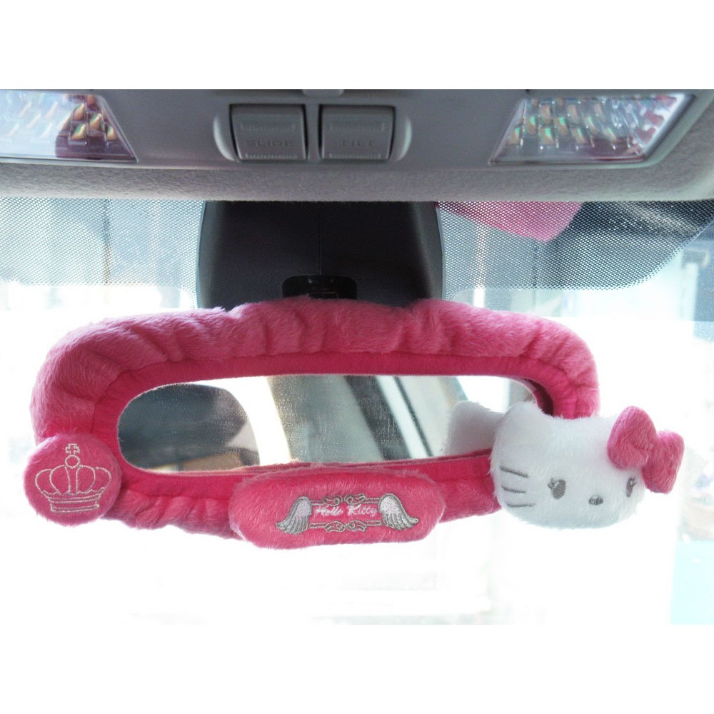 ลิขสิทธิ์แท้ เฮลโล คิตตี้ ที่หุ้มกระจกมองหลังรถยนต์ สีชมพู Hello Kitty