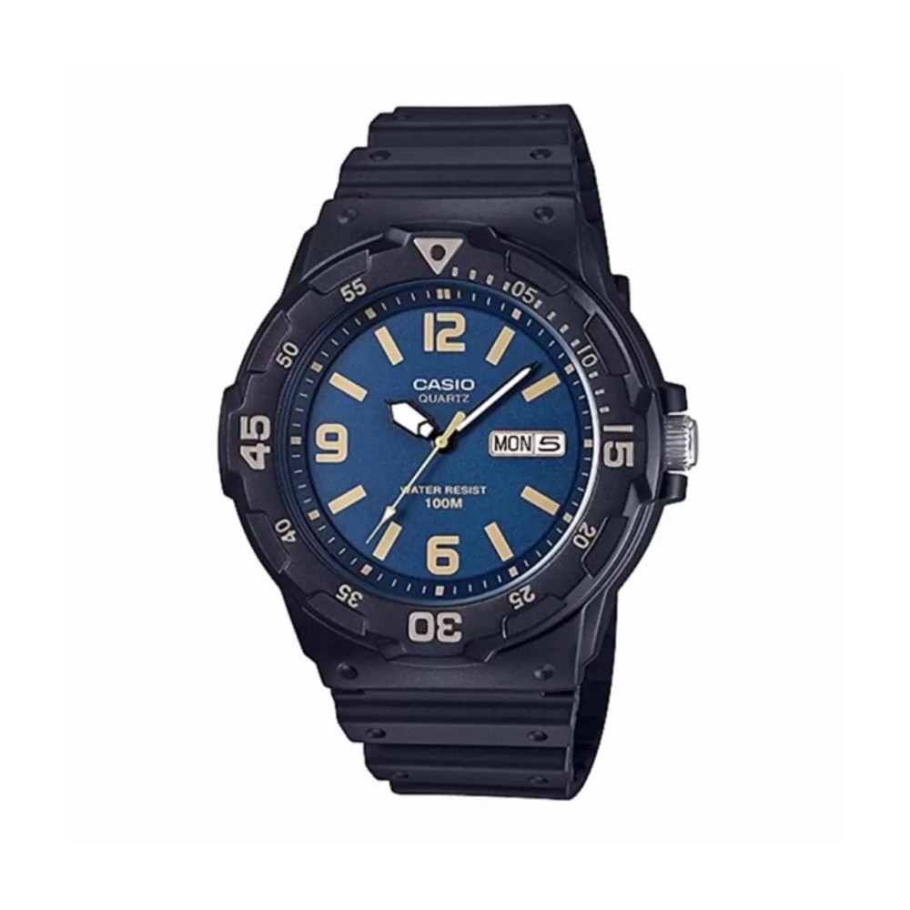 Casio นาฬิกาข้อมือผู้ชาย สายเรซิน สีดำ รุ่น MRW-200H,MRW-200H-2B3,MRW-200H-2B3VDF