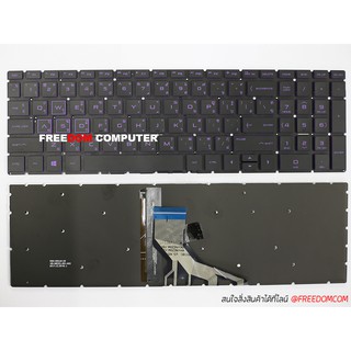 KEYBOARD HP-COMPAQ คีย์บอร์ด HP 15-DA 15-DB ไทย อังกฤษ ตัวหนังสือสีม่วง