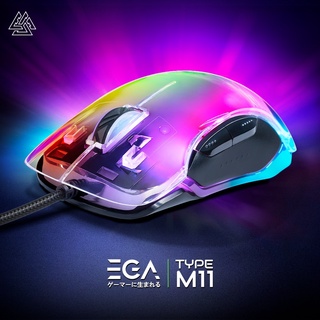 เมาส์เกมมิ่ง Gaming Mouse EGA Type M11 มีสาย ตกแต่งด้วยไฟ RGB Spectrum ปรับ DPI สูงสุด 12400